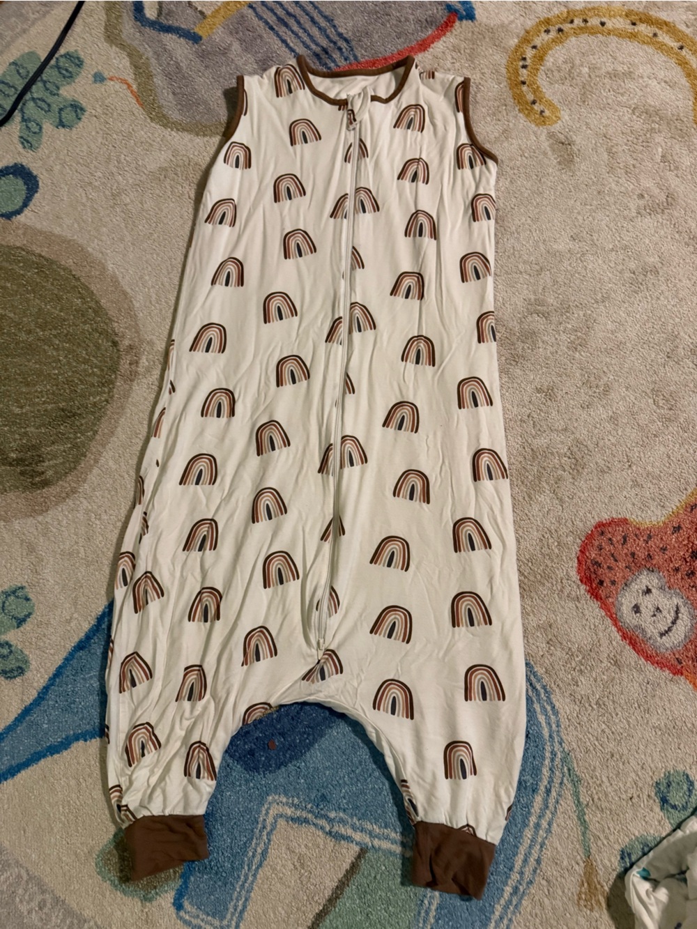 Kyte BABY Cream Sleep Sack with Brown Rainbow Print